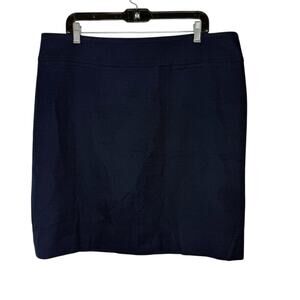 Talbots Woman 18W Navy Textured Pencil Skirt Career Classic Plus Size NEW